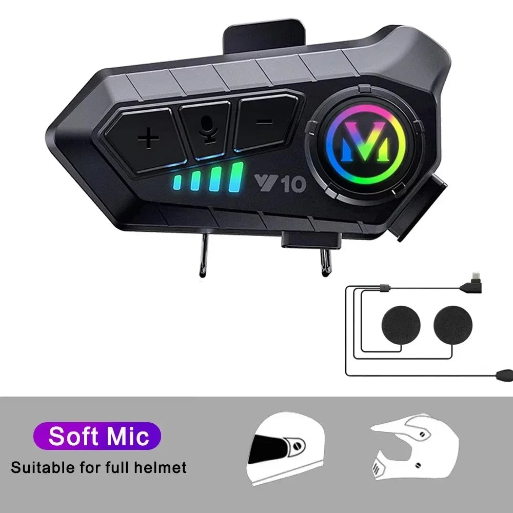 Motorcycle Helmet Headset IPX6 Waterproof Noice Reduction Earphone Super Long Standby Wireless Hands Free Headphone