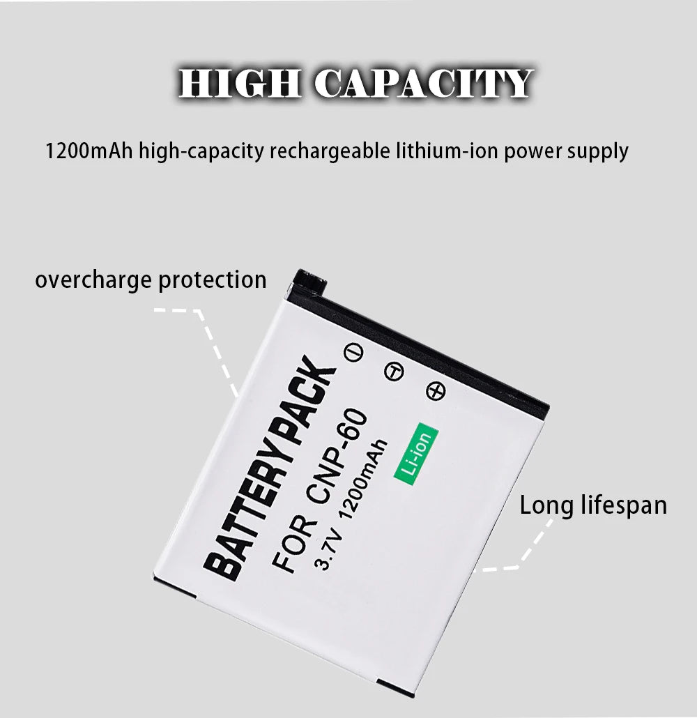 CNP-60 Camera Battery 3.7V 1200mAH CNP 60 CNP60 NP60 Rechargeable Battery for Casio EX-Z80 S10 Z9 FS10 S12 Z20 Z29 Z85 Z80 Z90