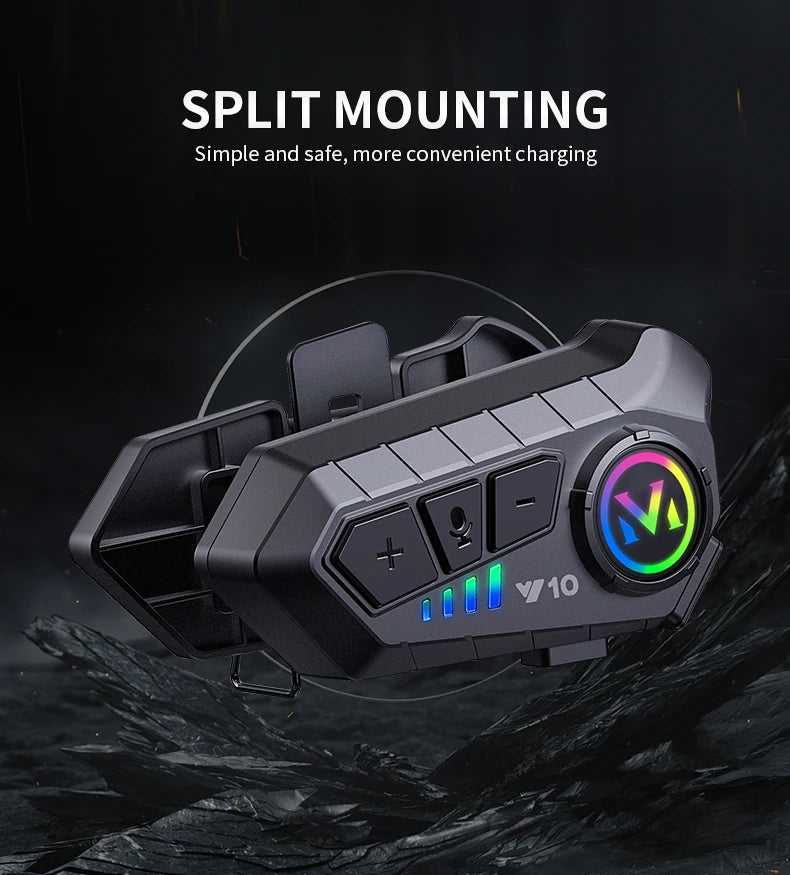 Motorcycle Helmet Headset IPX6 Waterproof Noice Reduction Earphone Super Long Standby Wireless Hands Free Headphone
