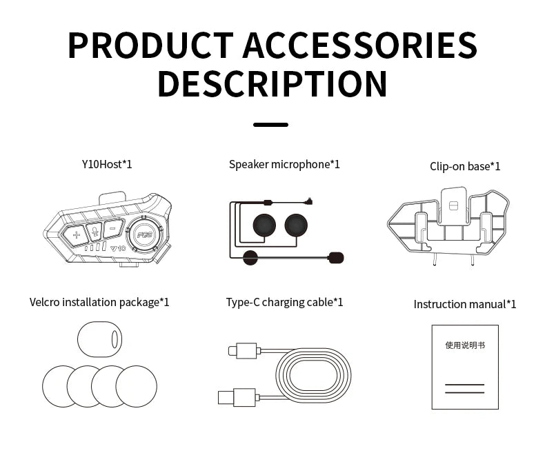 Motorcycle Helmet Headset IPX6 Waterproof Noice Reduction Earphone Super Long Standby Wireless Hands Free Headphone